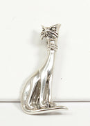 Silver Siamese Cat Brooch