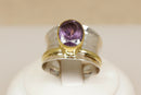 A Bold Silver & Amethyst Spinner Ring