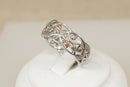 Elegant Silver & Gold Overlay Openwork Leaf Ring by Clogau