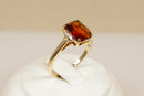 9ct Gold Vibrant Almandine & Diamond Ring