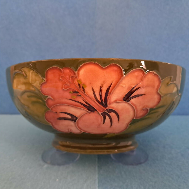 A Moorcroft Bowl in Hibiscus Design by Walter Moorcroft