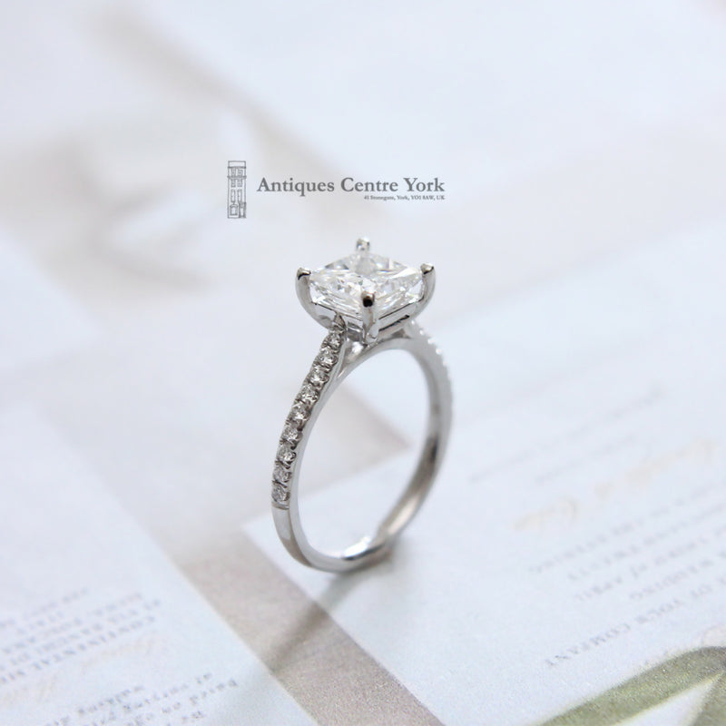 Platinum Certified Princess Cut Diamond Solitaire 1.53cts