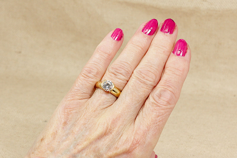 A Bold Silver Gilt & CZ Ring