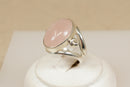 Silver & Pink Quartz Statement Ring