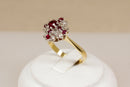 Substantial & Stylish 18ct Gold Ruby & Diamond Three-Tier Cluster Ring