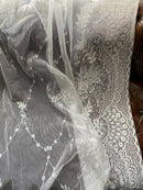 Anna French Cornucopia Highend Victorian design ivory Cotton Lace Curtain Panelling By The Metre- Width 170cms