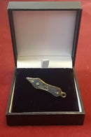 A Roman Ladies Bronze And Enamel Sandal Sole Style Cloak Brooch.