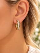 9ct Yellow Gold Cubic Zirconia Full Eternity Hoop Earrings – 18mm
