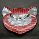 Lea Stein red “Cat head” brooch