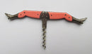 Antique Edwardian c.1900's Ladies Legs Pocket Corkscrew/Pink Stripes