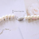 9ct White Gold Diamond & Freshwater Pearl Necklace