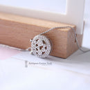 Platinum & Diamond Circular Bubble Necklace