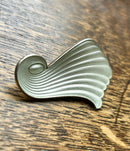 Modern Mid Century Scandinavian Nils M Elvik Sterling Silver Snowdrop White Enamel Swirl Brooch