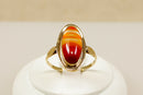 8ct Gold & Banded Carnelian Ring