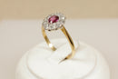 18ct Gold & Platinum Ruby & Diamond Cluster Ring
