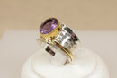 A Bold Silver & Amethyst Spinner Ring