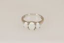 Silver & Fire Opal Trilogy Ring