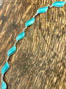 Modern Mid Century 1960’s Norwegian Aksel Holmsen Sterling Silver Turquoise Enamel Leaf Bracelet