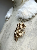 Vintage Christian Dior Cascade Leaf Gold Plated Brooch in CD Box