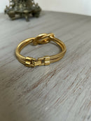 Vintage Christian Dior Gold-Plated Double Snake Chain Knot Bracelet