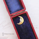 Victorian Silver Gilt Man in the Moon Stick Pin 1885 Reg'd Design 36333 Cased Box