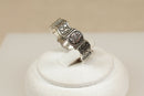 Silver Decorative Posy Ring with French Love Inscription