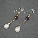 Bridget: Swarovski sfx crystals and real pearl earrings