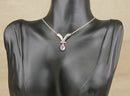 Elegant Sterling Silver & Amethyst Necklet – Adjustable 16 to 17¾ Inches