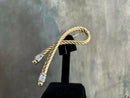 Vintage Grosse (Dior Designer) Gold Plate Rope Style Brooch with Baguettes