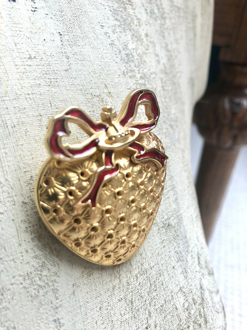 Vintage Vivienne Westwood Heart Brooch/Pendant with Pouch 1998