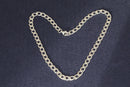 Silver Chunky Flat Curb Link Necklace Chain