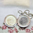 Large Vintage Silver 'Flowers of the UK' Locket on 24" Chain
