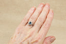 18ct White Gold London Blue Topaz & Diamond Halo Ring, Certified