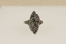 Art Deco Silver & Marcasite Navette Ring