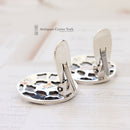 Vintage 1979 Miguel Melendez Taxco Sterling Silver & Lapis Lazuli Clip-On Earrings