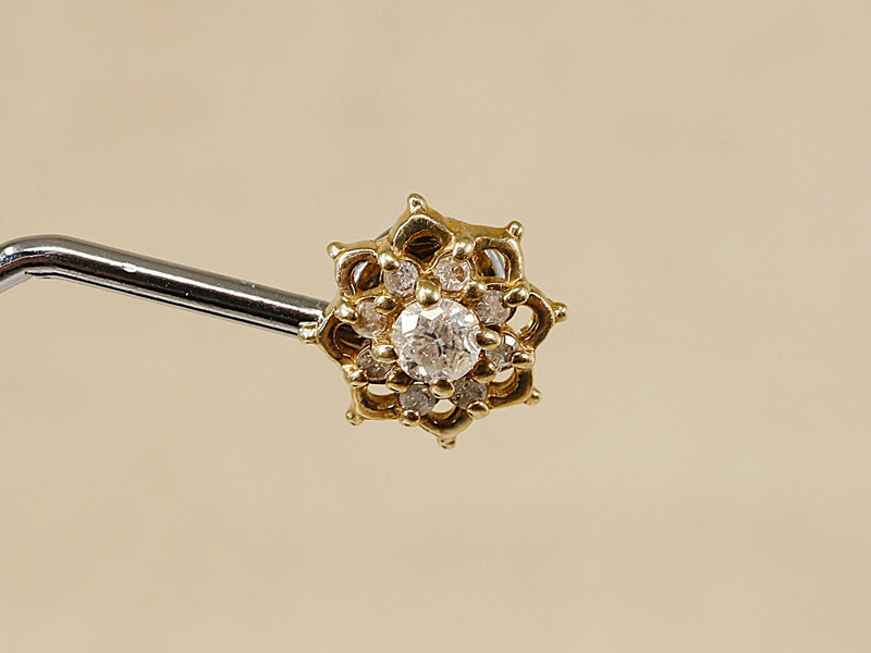 9ct Gold & Diamond Cluster Earring Studs