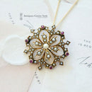 Victorian 9ct Ruby & Pearl Pendant