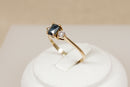 Pretty 14ct Gold Sapphire & CZ Trilogy Ring