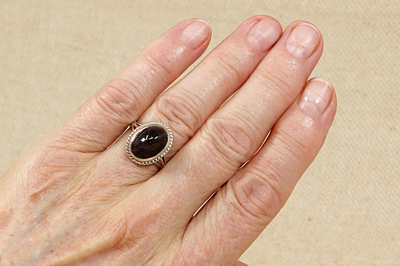 Silver & Cabochon Iolite Ring