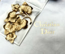 Vintage Christian Dior Cascade Leaf Gold Plated Brooch in CD Box
