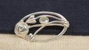 Silver Art Nouveau Style Moonstone Brooch