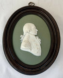 Admiral Lord Richard Howe, 1st Earl Howe, Wedgwood Green Jasperware Portrait Profile Plaque.