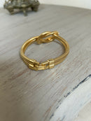 Vintage Christian Dior Gold-Plated Double Snake Chain Knot Bracelet