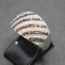 9ct white gold black and white diamond cluster ring