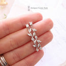 White Gold Diamond Petal Drop Earrings