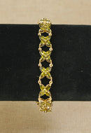 Exceptional Sterling Silver Gilt & Peridot-Coloured Crystal Floral Bracelet