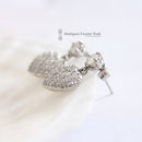 Platinum Diamond Heart Cluster Drop Earrings 1.40ct