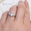 18ct White Gold Aquamarine & Diamond 3 Stone 0.35ct