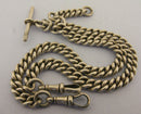 Heavy Antique Solid Sterling Silver Double Albert Pocket Watch Chain Bir 1912