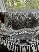 Tuscany filet Rose beautiful off white Cotton lace Panel 56”/90